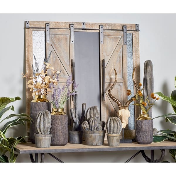 Shop Wood And Iron Whitewashed Barn Door Wall Decor By Studio 350