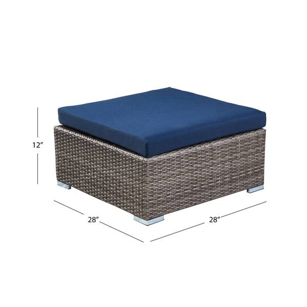 Shop Abbyson Newport Outdoor Grey Wicker Modular Patio Sectional