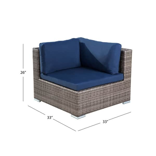 Abbyson Outdoor Newport Cushioned Wicker Modular Patio Sectional On Sale Overstock 19564263