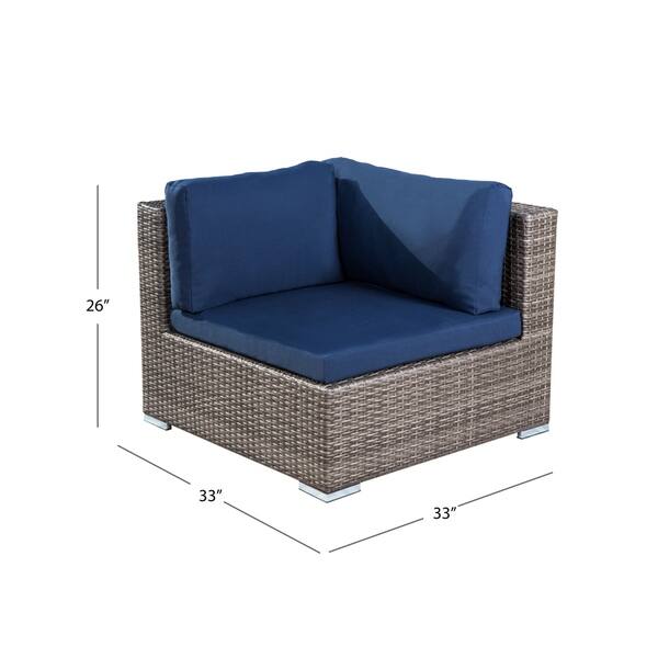 Shop Abbyson Newport Outdoor Grey Wicker Modular Patio Sectional