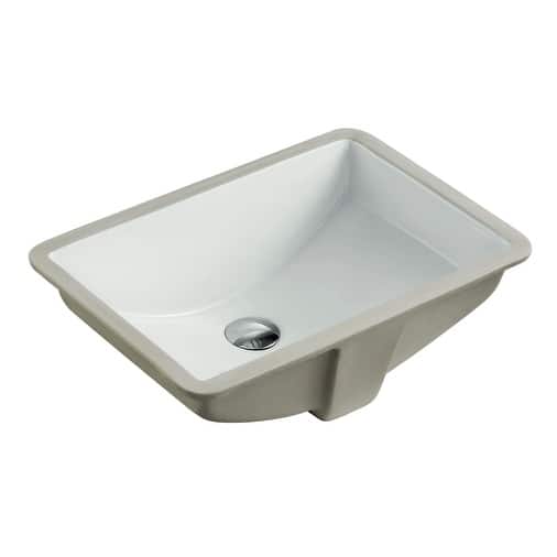 LARGE 21.5 Inch Rectrangle Undermount Vitreous Ceramic Lavatory Vanity Bathroom Sink with Umbrella Pop Up Drain