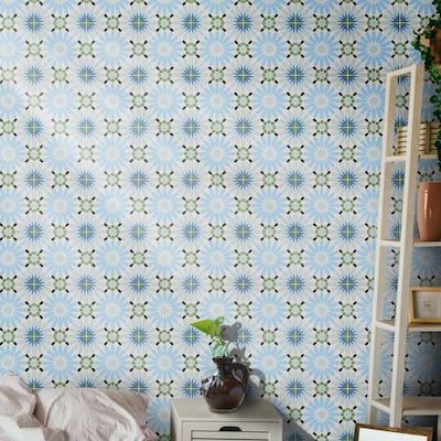 Handmade Alhambra Blue, Green, Black Tile, Pack of 12 (Morocco)