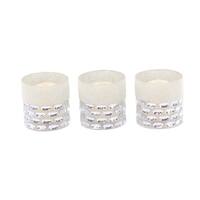 Silver Orchid Olivia 3-piece Modern Glass Cylindrical Silver Candle Holder Set