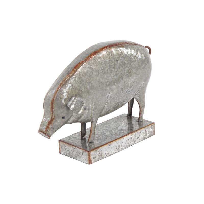 The Gray Barn Jartop Rustic Iron Pig Sculpture