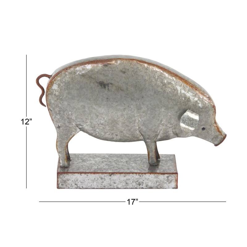 The Gray Barn Jartop Rustic Iron Pig Sculpture