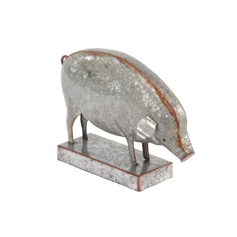 The Gray Barn Jartop Rustic Iron Pig Sculpture