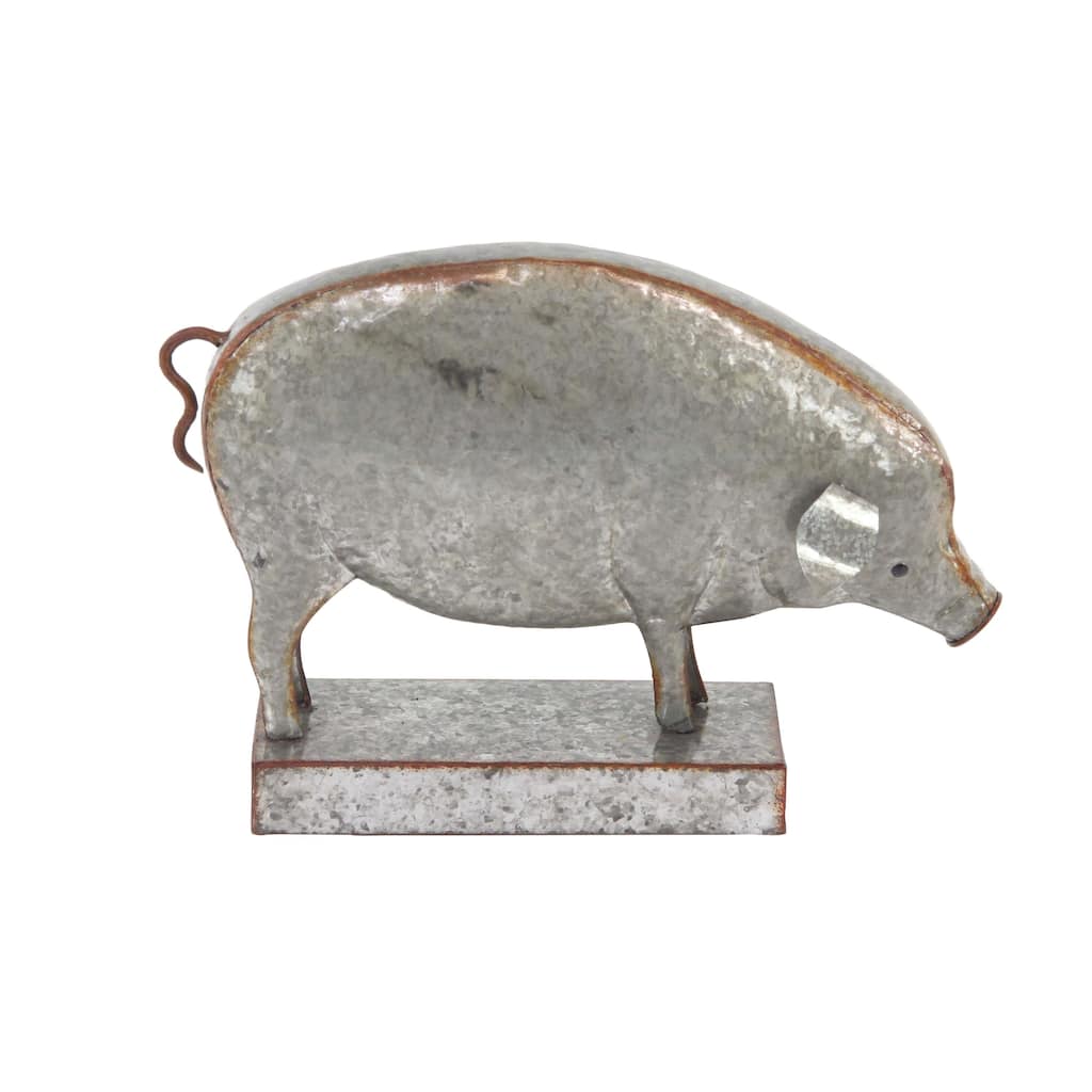 The Gray Barn Jartop Rustic Iron Pig Sculpture