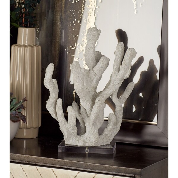 Coastal Polystone White Coral Sculpture - Bed Bath & Beyond - 21166513