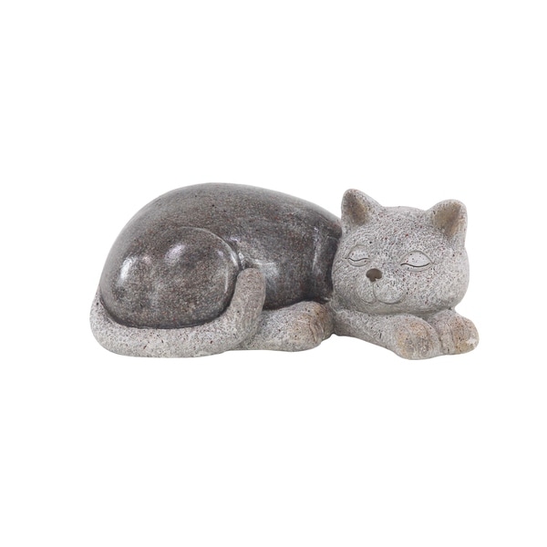Havenside Home Lewisetta Modern Polystone Resting Cat Sculpture