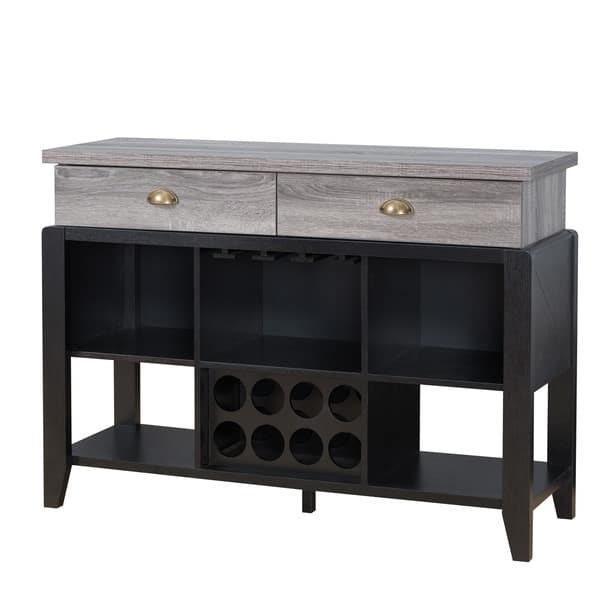 Shop Furniture Of America Dost Rustic Black 47 Inch 2 Drawer