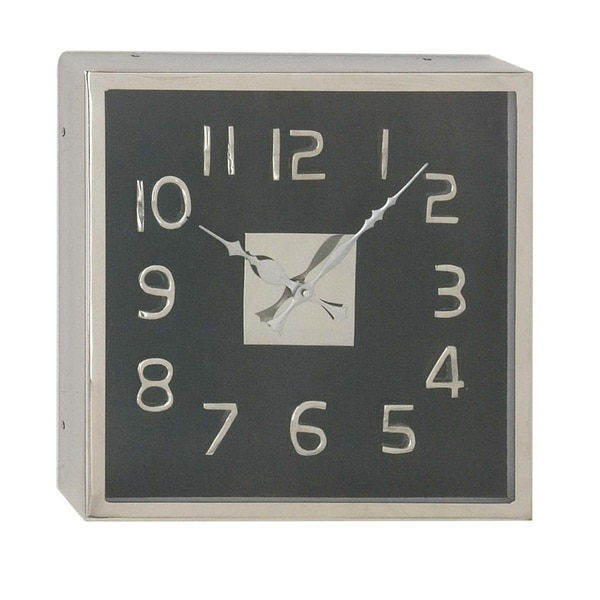 12 Inch Modern Square Black Stainless Steel Wall Clock Free 12 Inch Modern Square Black Stainless Steel Wall Clock
