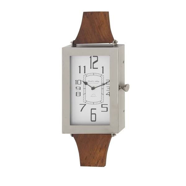 Contemporary Wood and Stainless Steel Wrist Watch Wall Clock Bed Bath