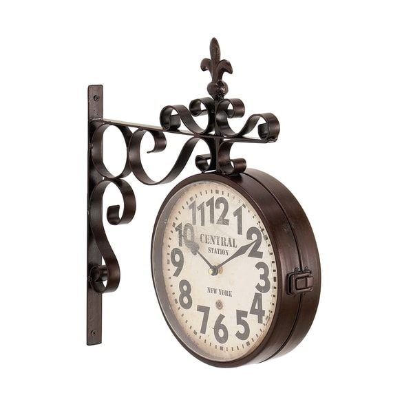 Copper Grove Chatfield Iron Train Station Vintage Double Wall Copper Grove Chatfield Iron Train Station Vintage Double Wall Clock