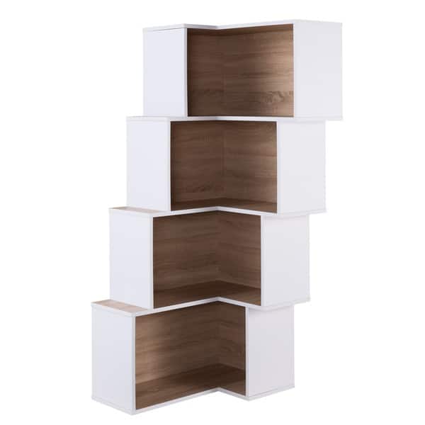 Shop Furniture Of America Pirra Contemporary 4 Shelf Corner