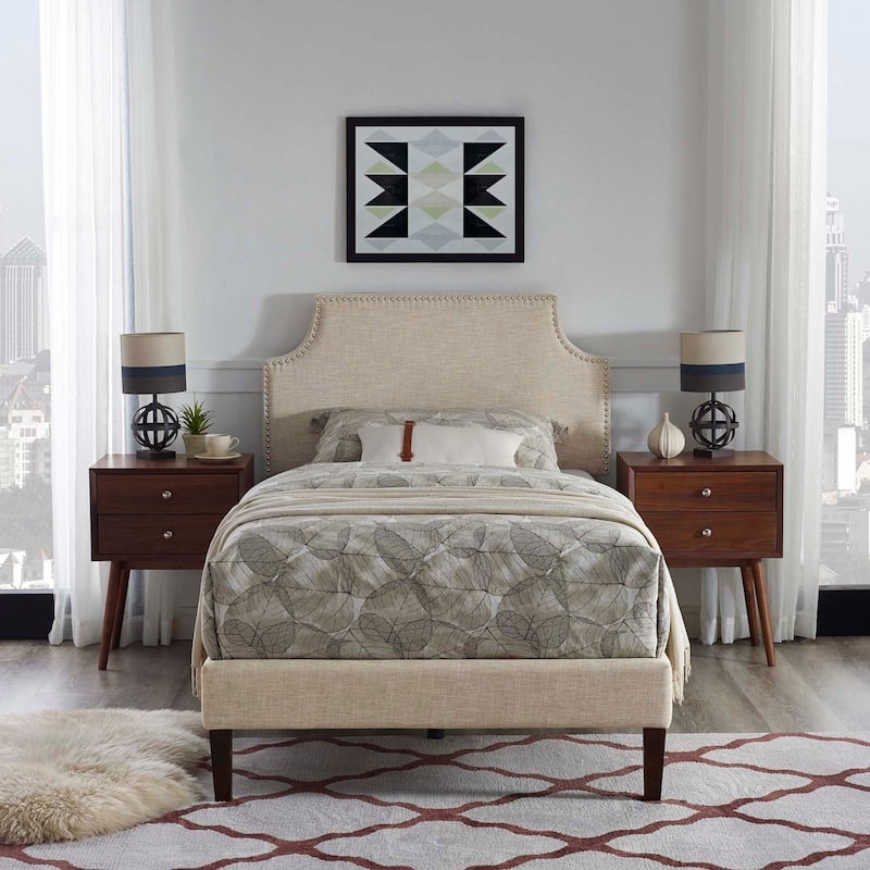 Corene Twin Platform Bed with Squared Tapered Legs
