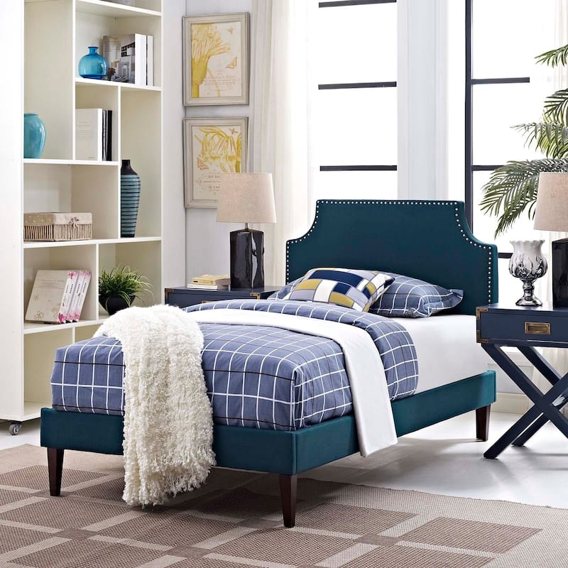 Corene Twin Platform Bed with Squared Tapered Legs