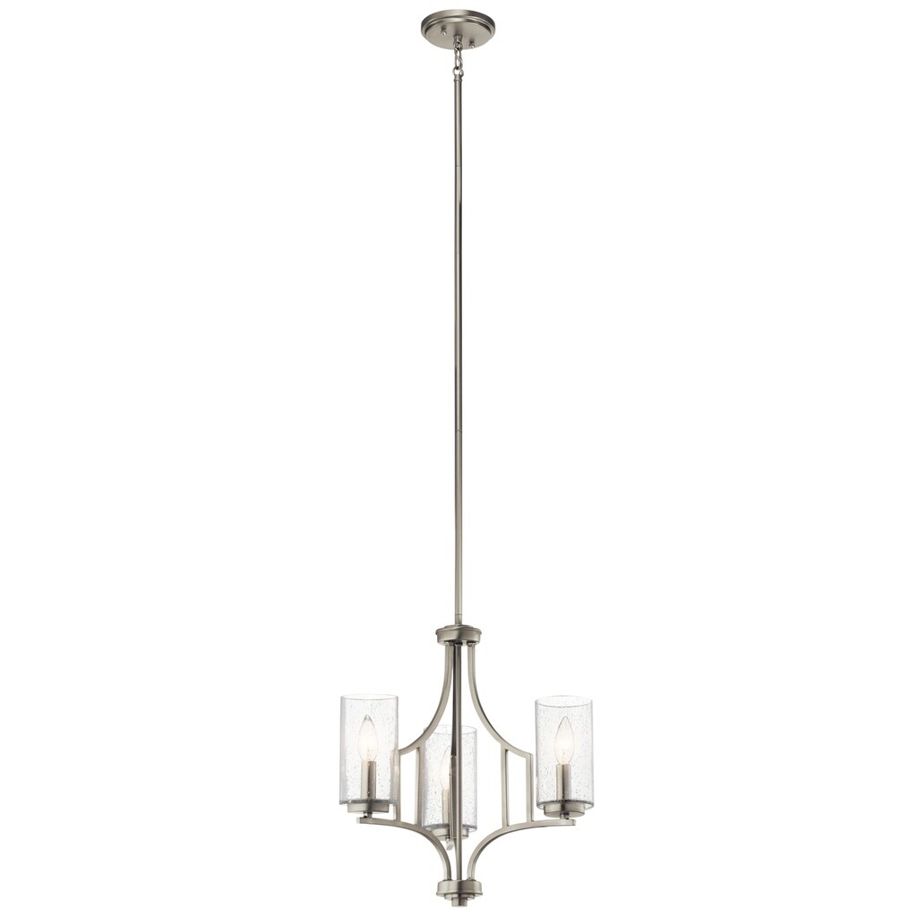 Kichler Lighting Vara Collection 3-light Brushed Nickel Mini Chandelier - Brushed nickel - Chandeliers For Bedrooms by Overstock.com