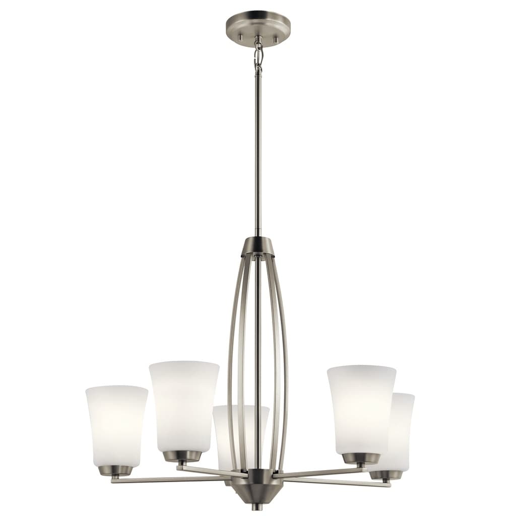 Strick & Bolton Kolbe 5-light Brushed Nickel Chandelier - Chandeliers For Bedrooms by Overstock.com