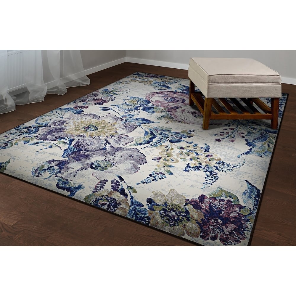 Dream Decor Rugs Provencal Rose Multicolor Floral Area Rug