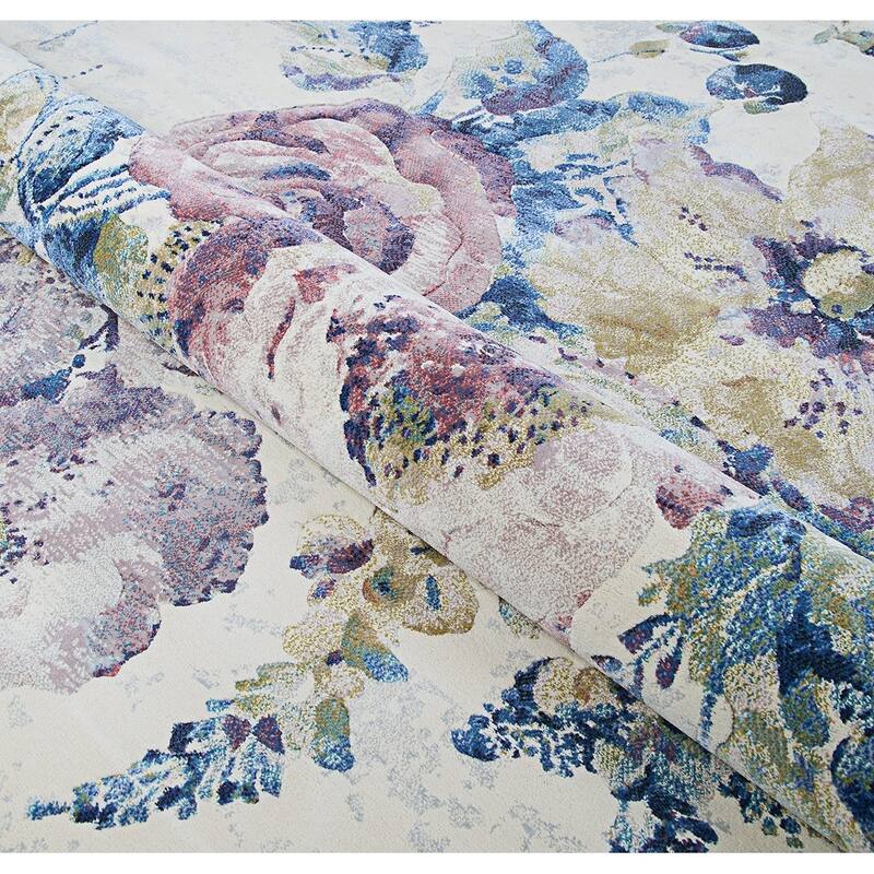 Dream Decor Rugs Provencal Rose Multicolor Floral Area Rug