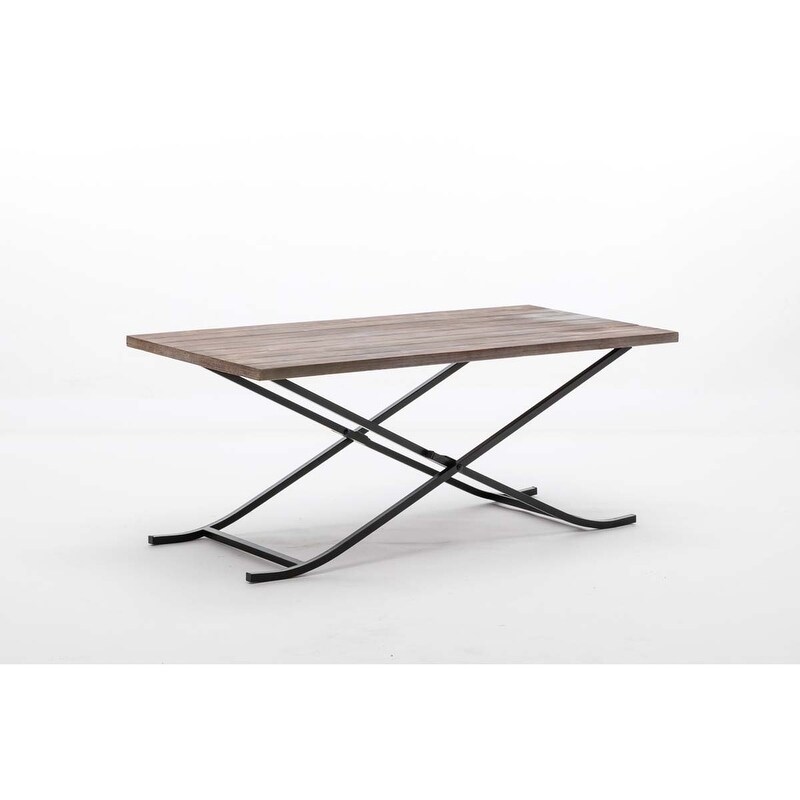 miriam folding industrial wood and metal cocktail table