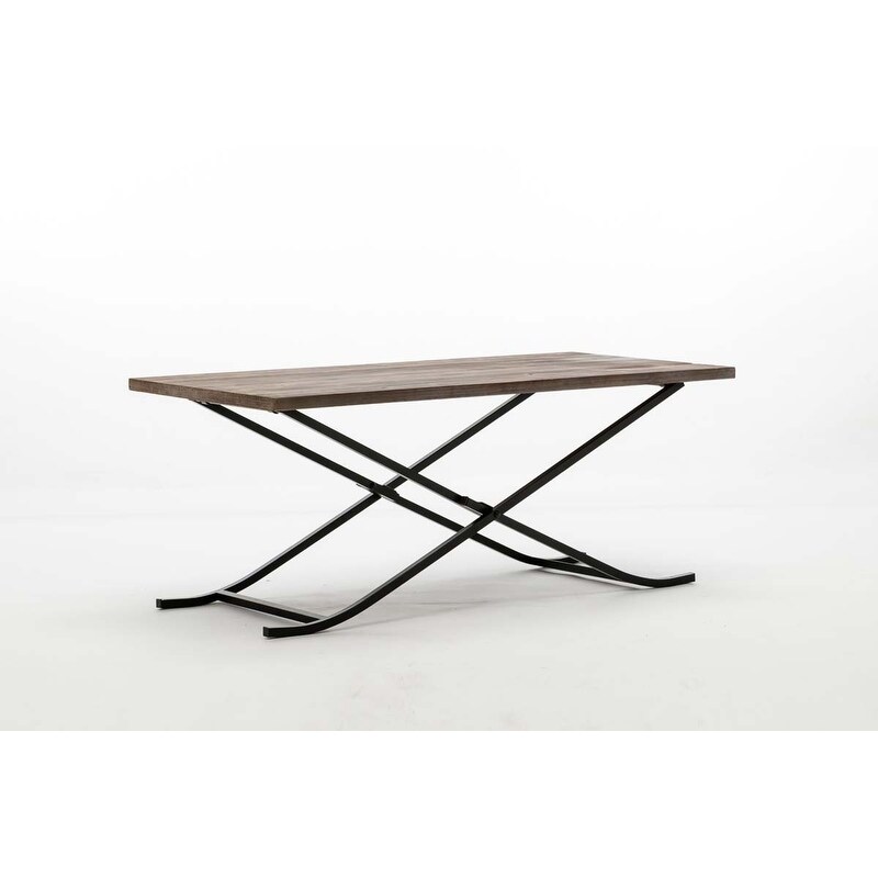 miriam folding industrial wood and metal cocktail table