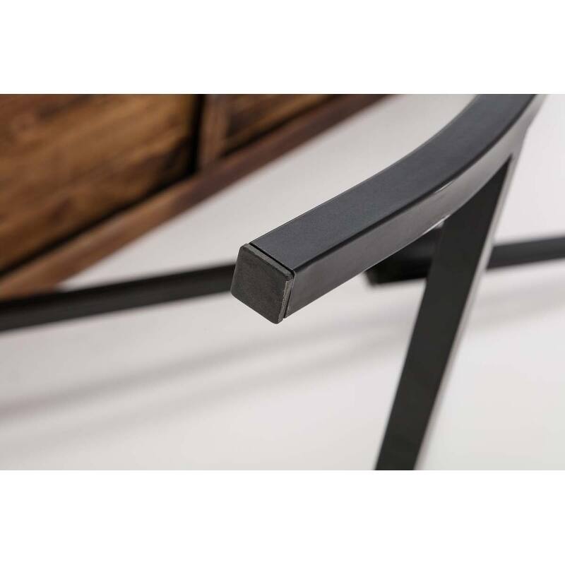 Miriam Folding Industrial Wood and Metal End Table