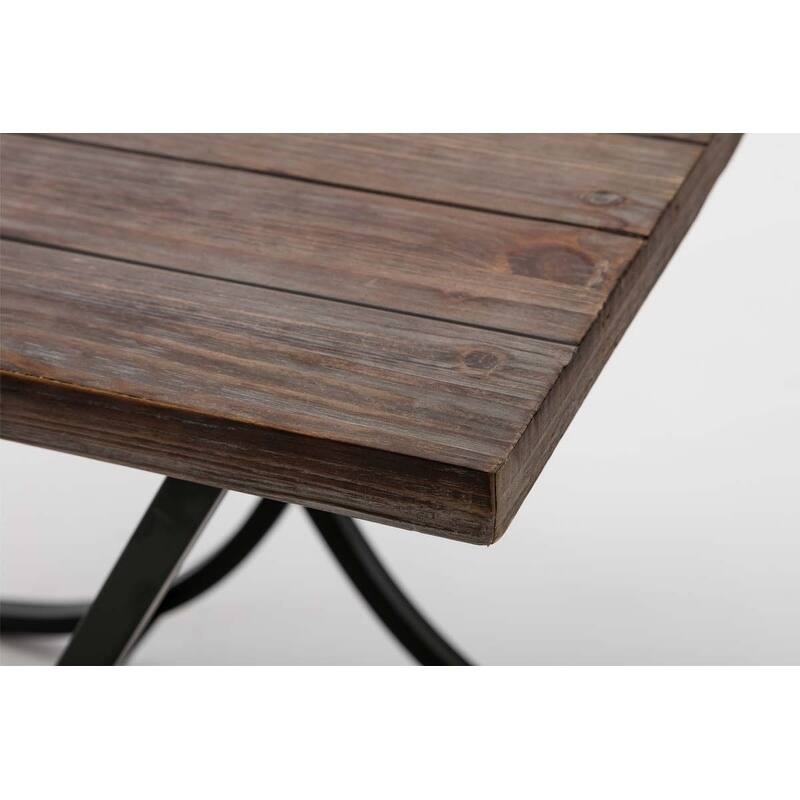 Miriam Folding Industrial Wood and Metal End Table