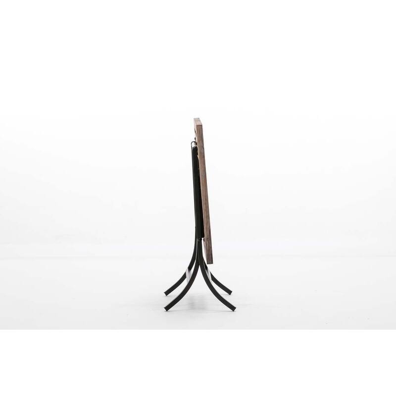 Miriam Folding Industrial Wood and Metal End Table