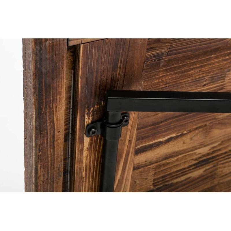 Miriam Folding Industrial Wood and Metal End Table