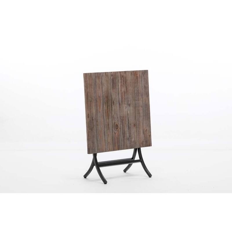 Miriam Folding Industrial Wood and Metal End Table