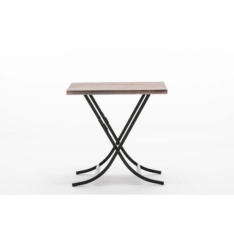 Miriam Folding Industrial Wood and Metal End Table