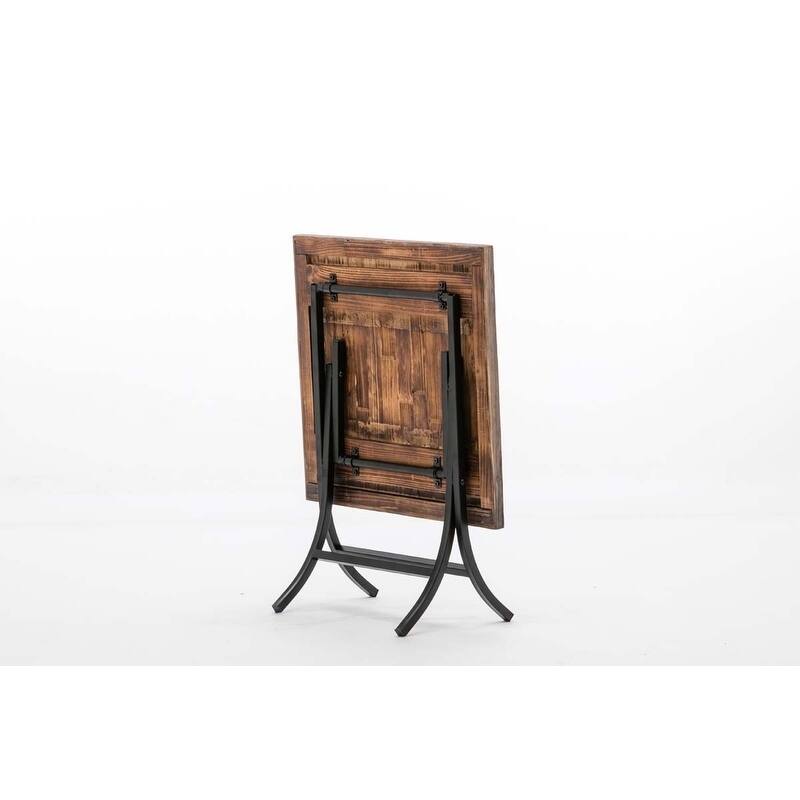 Miriam Folding Industrial Wood and Metal End Table