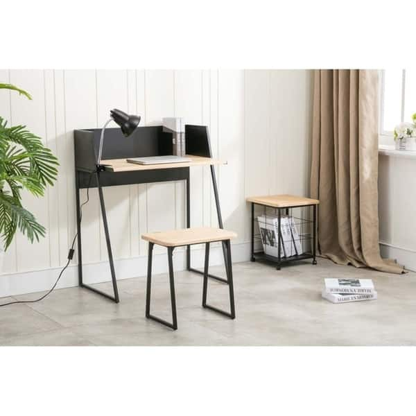 Shop Aero Industrial Wood And Metal Desk Set Free Shipping Today