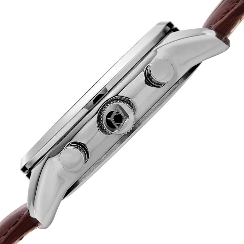 Akribos XXIV Men's Chronograph Classic Leather Strap Watch