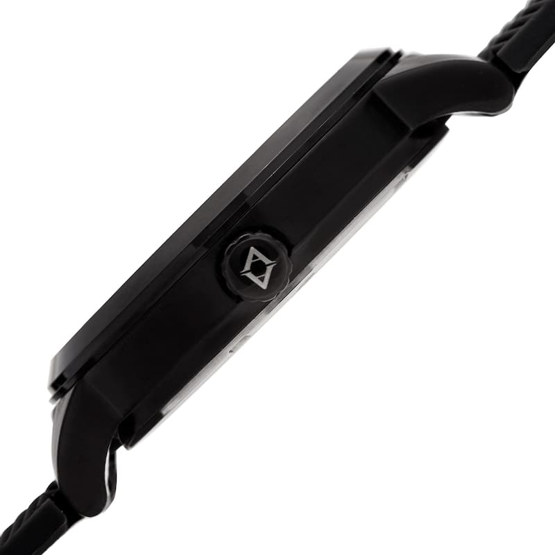 Akribos XXIV Men's Quartz Black Soft Silicone Strap Watch