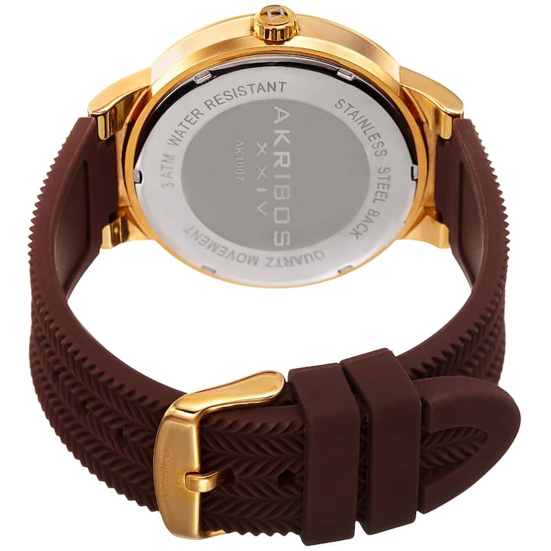 Akribos XXIV Men's Quartz Soft Silicone Strap Watch