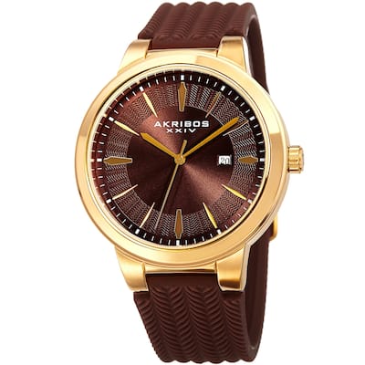 Akribos XXIV Men's Quartz Soft Silicone Strap Watch