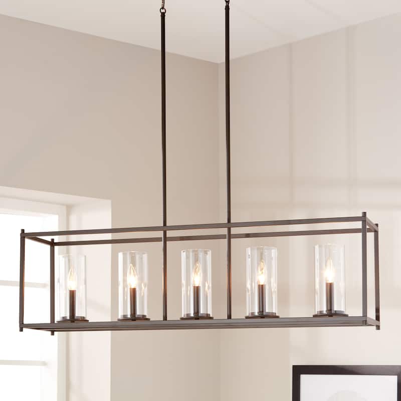 Kichler Lighting Crosby Olde Bronze 5-light Linear Chandelier with Clear Glass