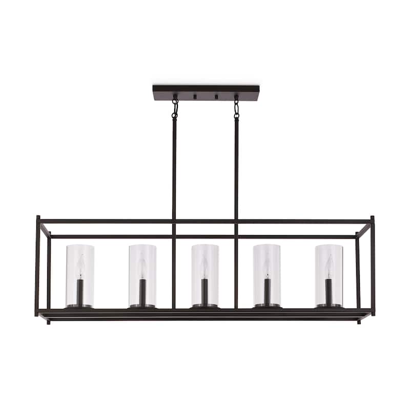 Kichler Lighting Crosby Olde Bronze 5-light Linear Chandelier with Clear Glass
