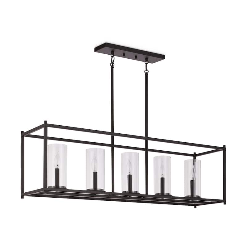 Kichler Lighting Crosby Olde Bronze 5-light Linear Chandelier with Clear Glass