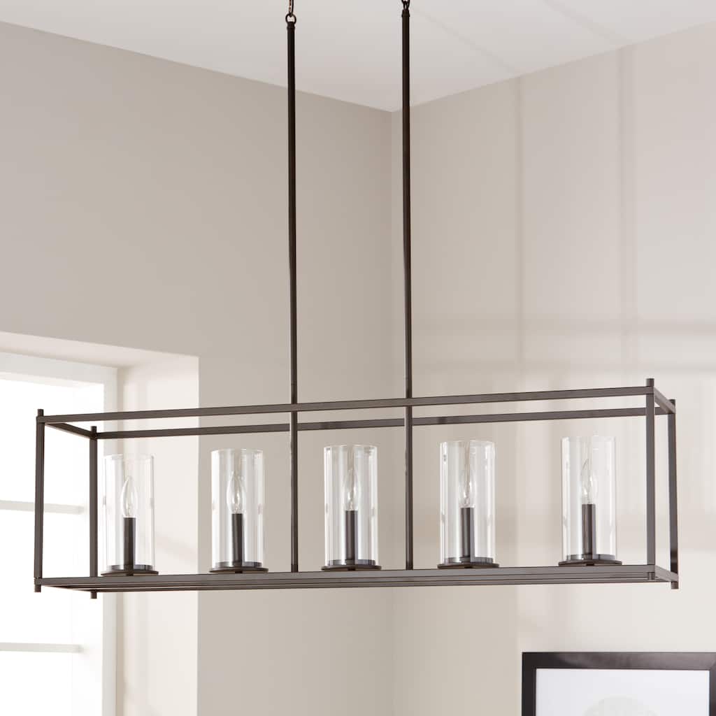 Kichler Lighting Crosby Olde Bronze 5-light Linear Chandelier with Clear Glass