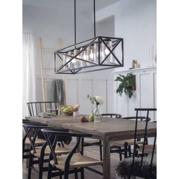 Kichler Lighting Moorgate Collection 5 Light Black Linear Chandelier Kichler Lighting Moorgate Collection 5 Light Black Linear Chandelier