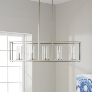 Muddy Pumpkin 5-light Brushed Nickel Linear Chande