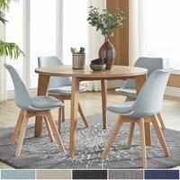 Arlo Round Light Oak 5-Piece Dining Set by iNSPIRE Q Modern