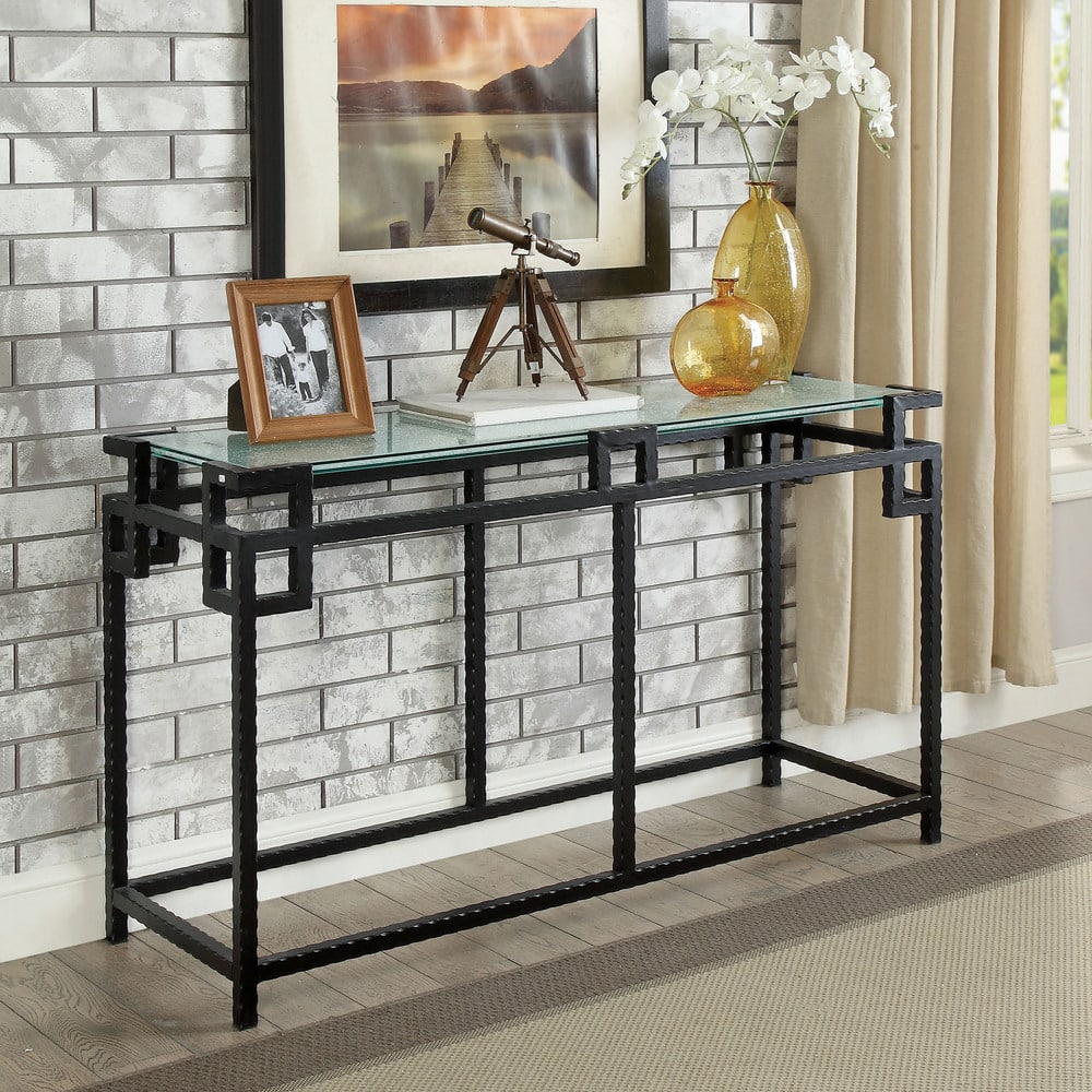 Furniture of America Ichi Contemporary Black Metal Sofa Table