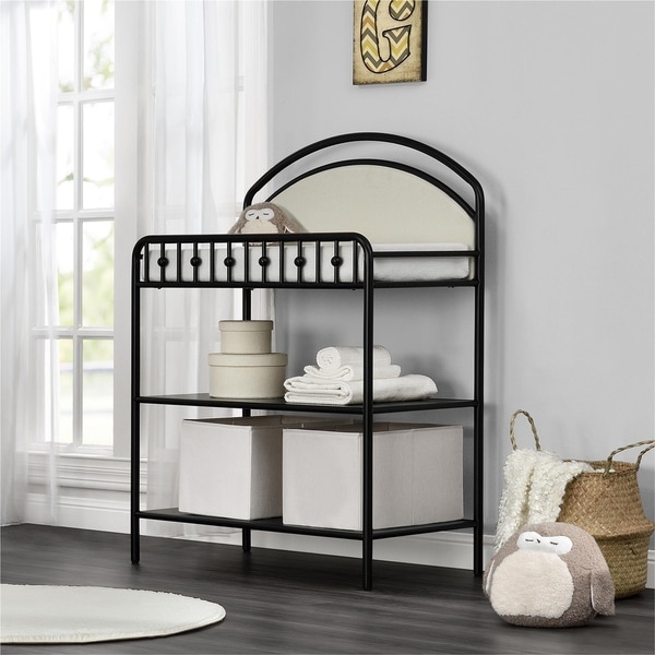 Little Seeds Rowan Valley Black Lotus Upholstered Metal Changing Table Bed Bath Beyond 19569701