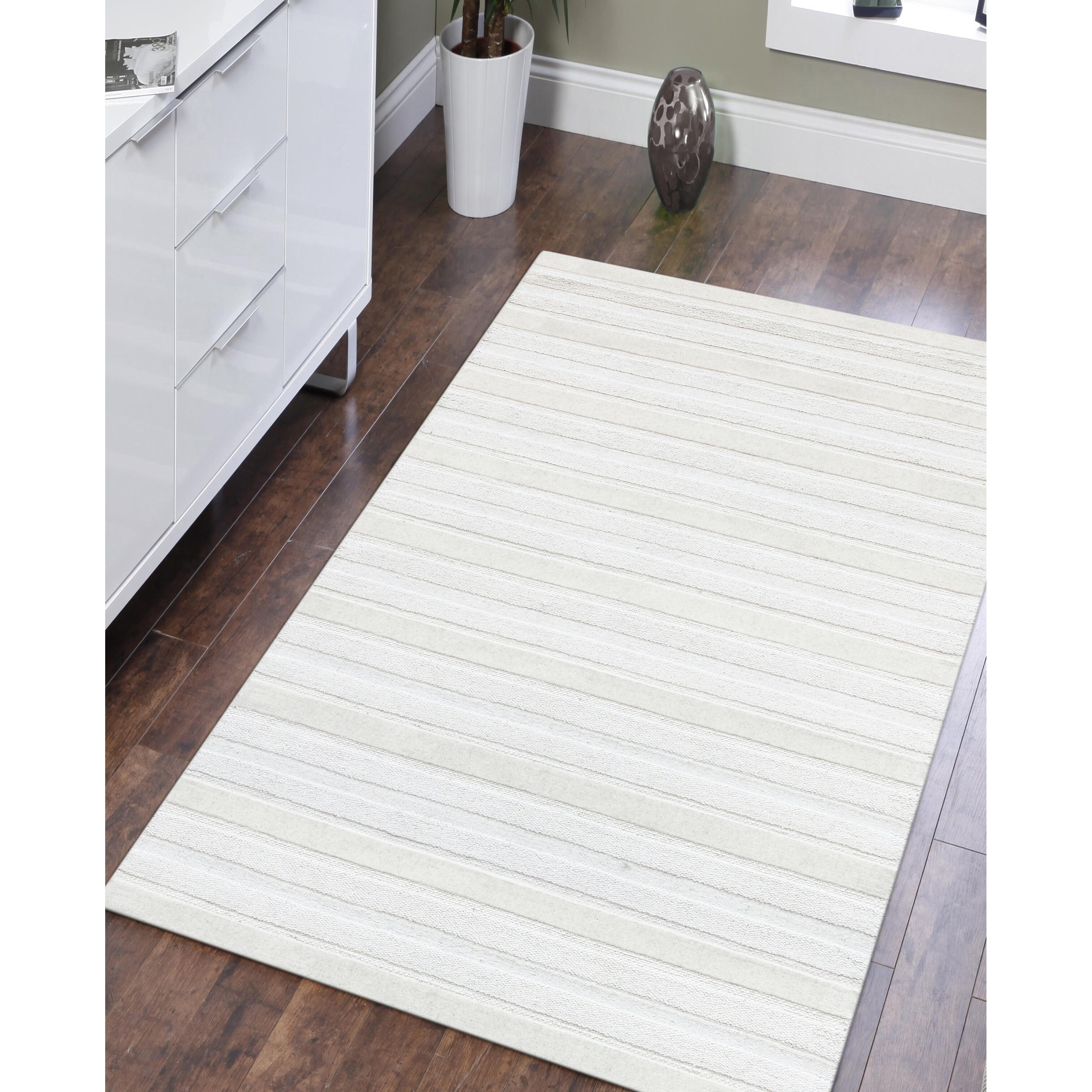 Dawson Handmade Modern White Wool Area Rug 10 X 14 Dawson Handmade Modern White Wool Area Rug 10 X 14