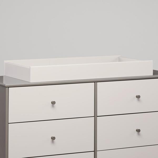 grey and white changing table