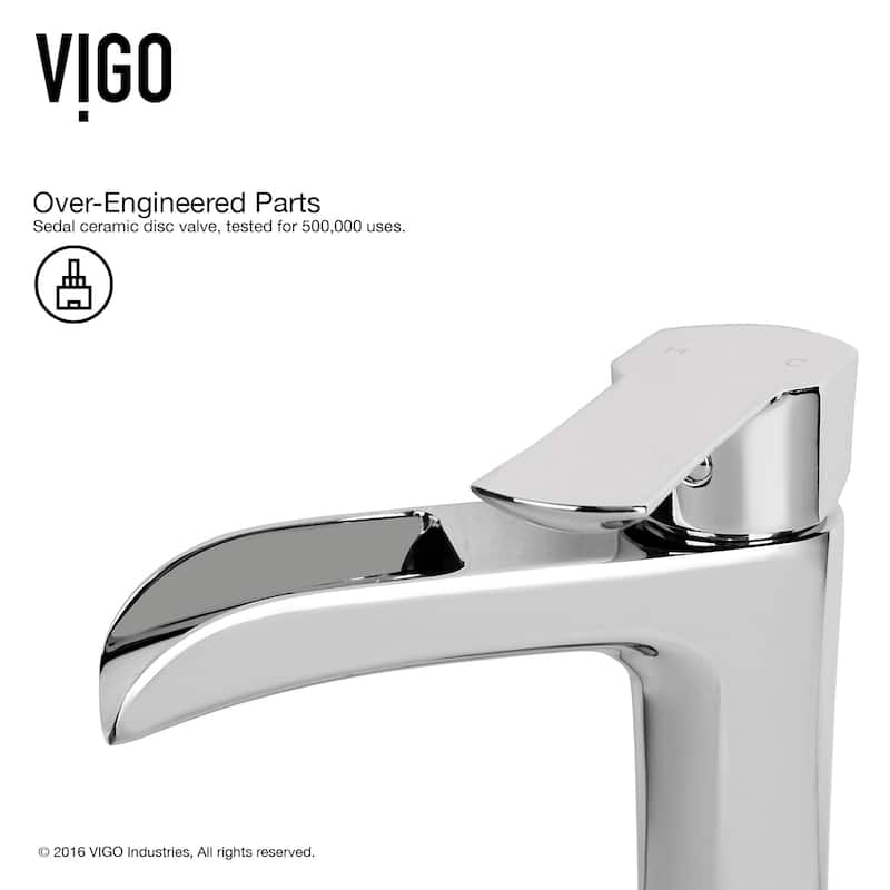 VIGO Magnolia Matte Stone Vessel Bathroom Sink and Niko Faucet Set